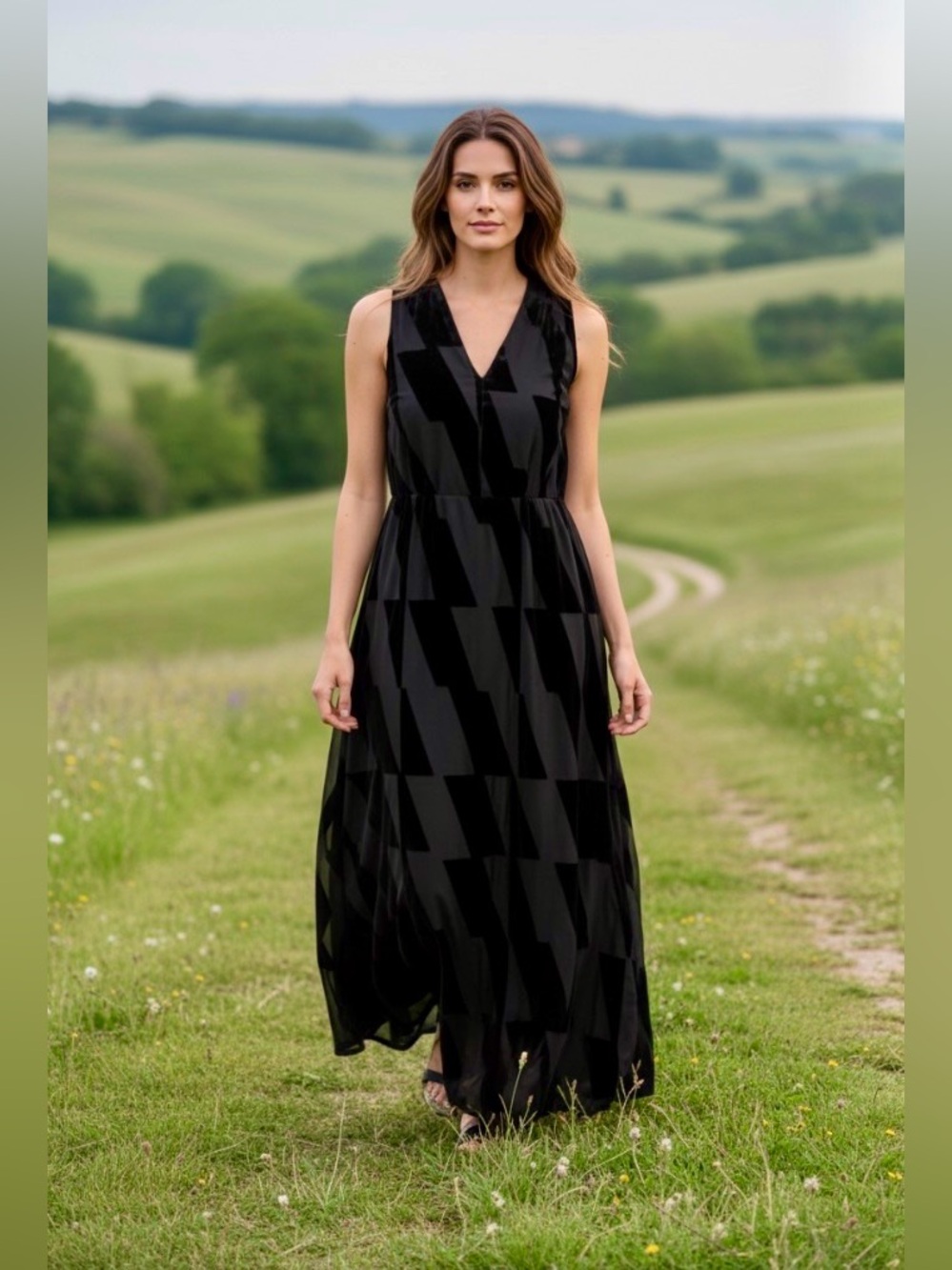 Banana Republic Burnout Velvet Maxi Dress